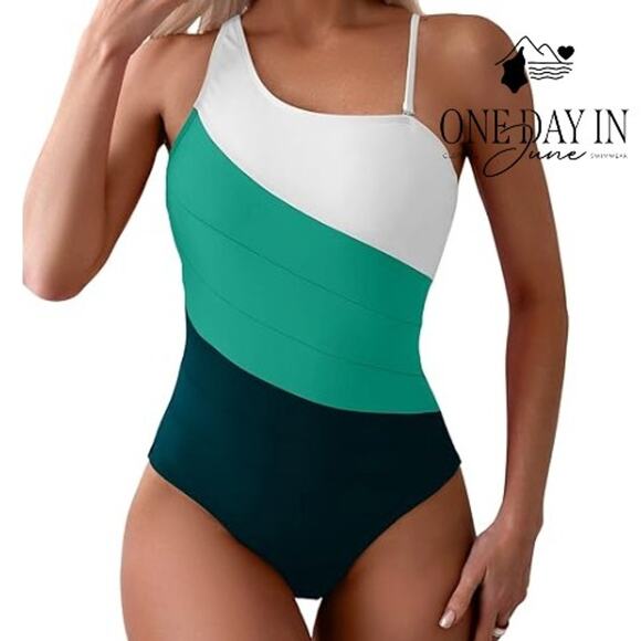 Eomenie One Shoulder One Piece Swimsuit Size XL - Picture 1 of 7